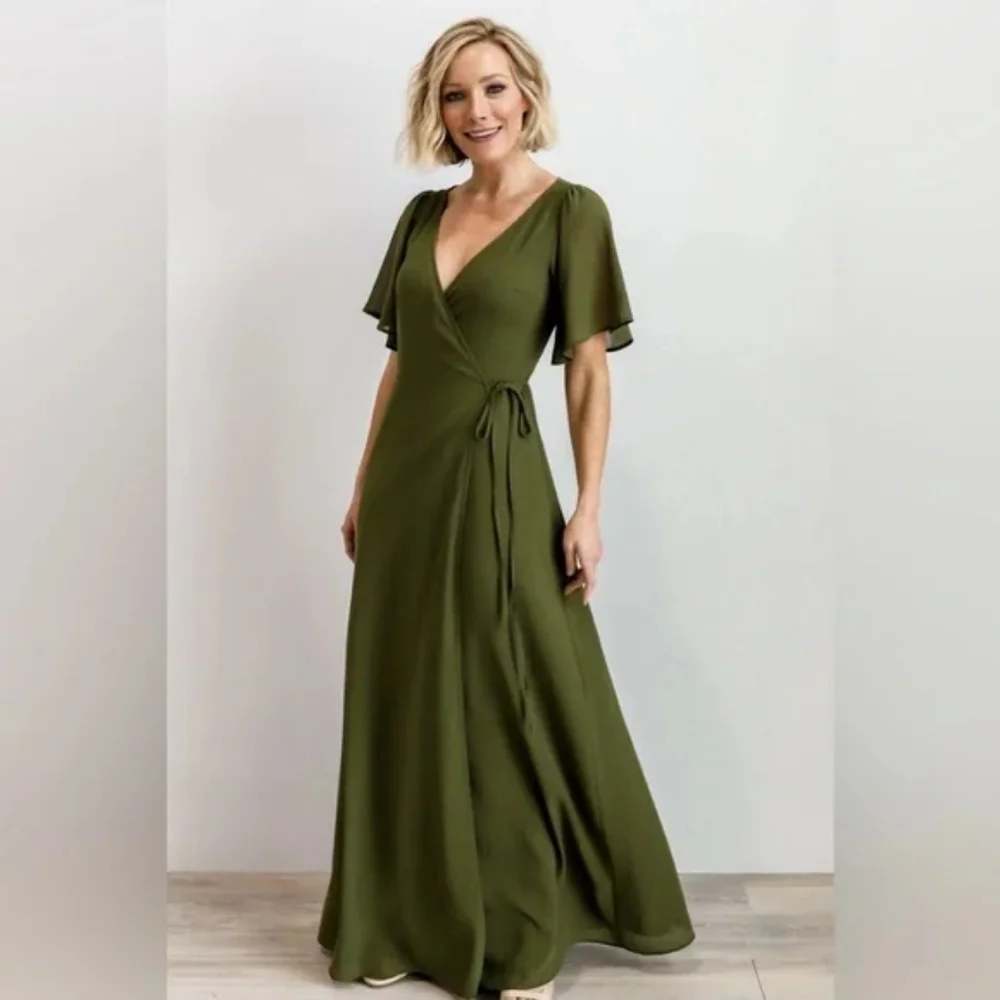 Baltic Born Ivy Wrap Dress - Olive - Picture 2 of 7